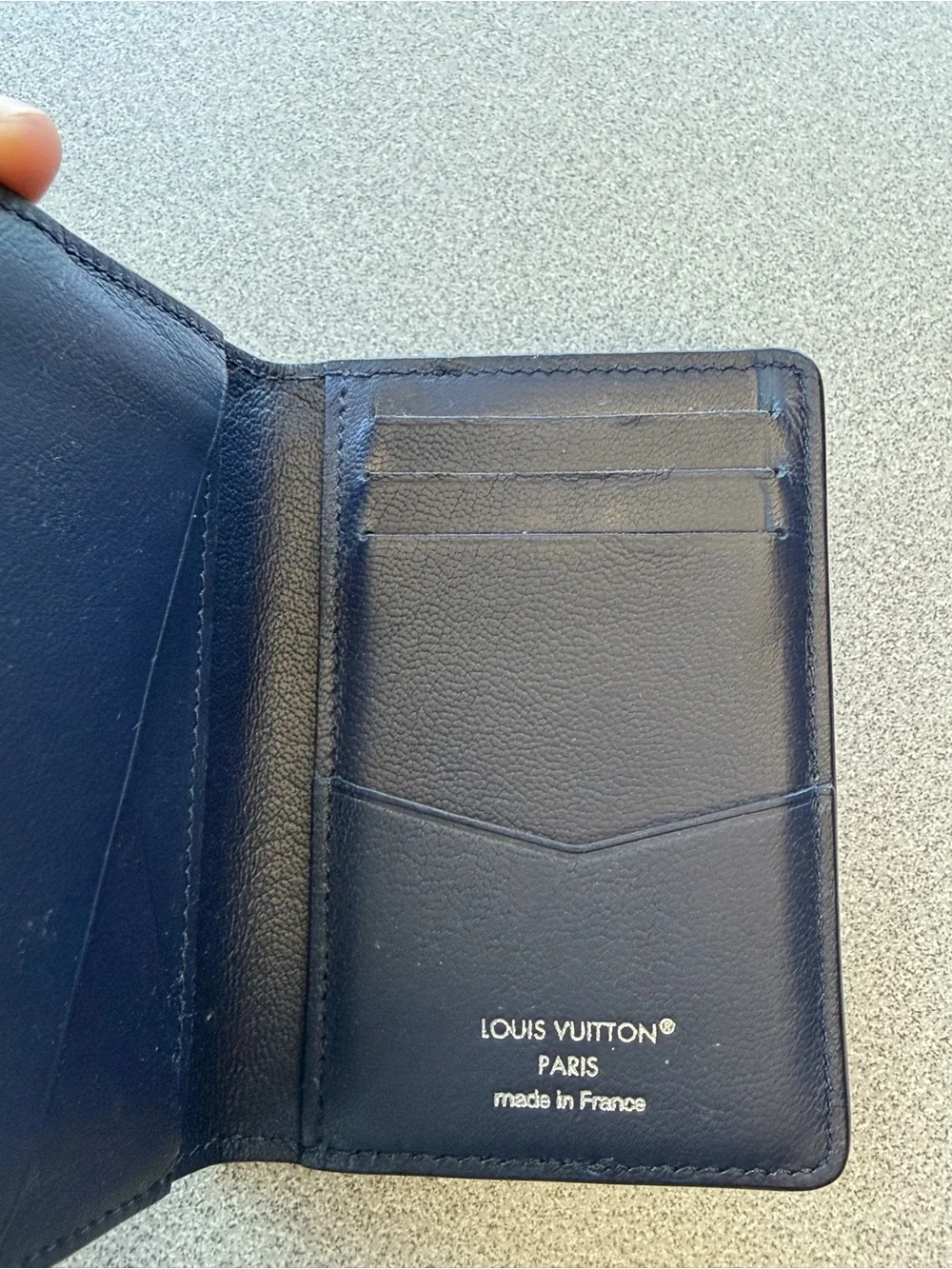 Louis Vuitton Blue Croc-Embossed Leather Card & Key Holder